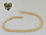 (1-0422) Gold Laminate Bracelet - 4.5mm Marine Link - 7.5" - BGF - Fantasy World Jewelry