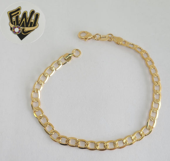 (1-0427) Gold Laminate Bracelet - 4.5mm Curb Link - 7