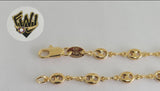 (1-0426) Gold Laminate Bracelet - 4.5mm Puff Marine Link - BGF - Fantasy World Jewelry